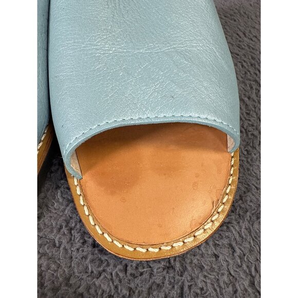 Cole Haan Light Blue Leather Open Toe Slide Sandals Womens Size 8.5 - Picture 8 of 10